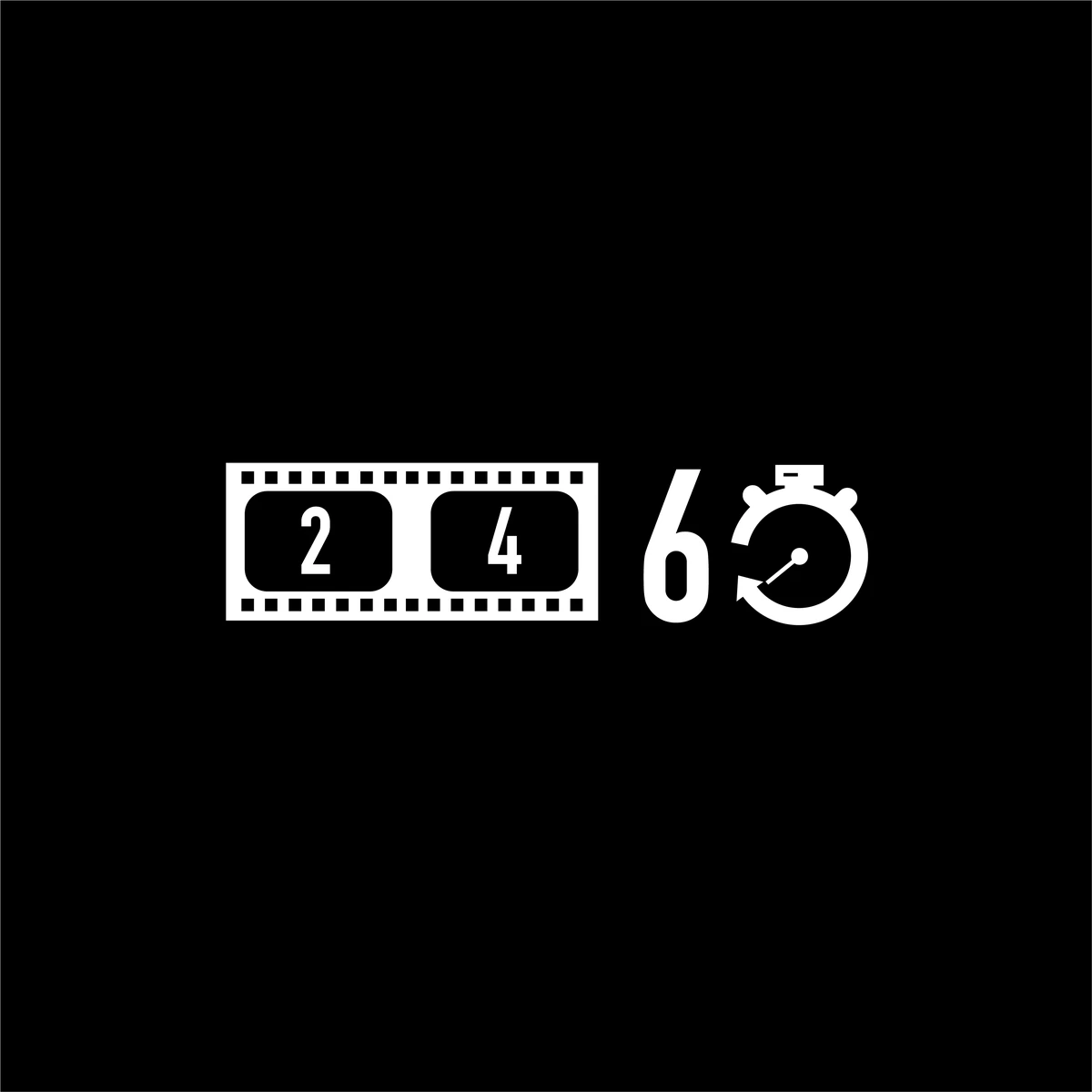 Square avatar art with the 24/60 logo in white on black