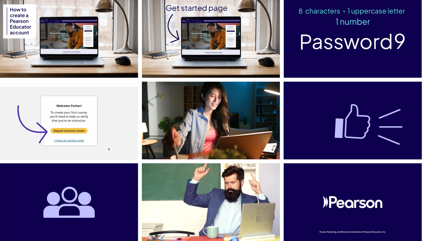 Style frames explored for the Pearson Educator Account video