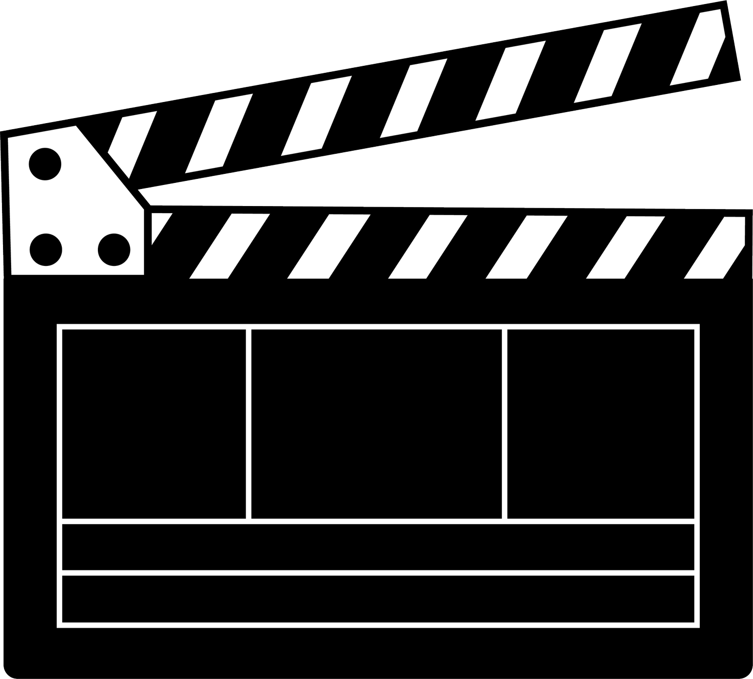 Vector illustration of a black and white film clapboard